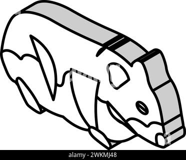 Hamster stehend Haustier isometrische Icon Vektor Illustration Stock Vektor