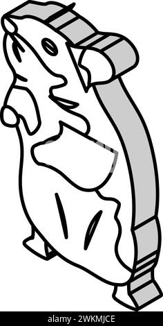 Hamster stehend Haustier isometrische Icon Vektor Illustration Stock Vektor