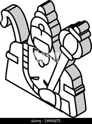 hanuman Gott indischer isometrischer Icon Vektor Illustration Stock Vektor