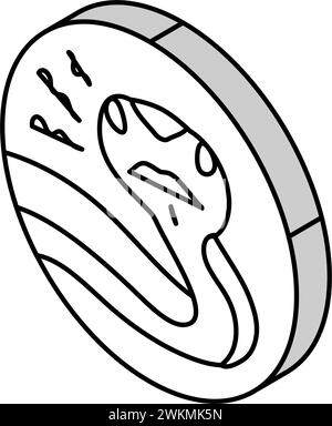 Schlange zischt Tier isometrische Icon Vektor Illustration Stock Vektor