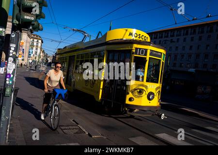 Das tägliche Leben in den Straßen von Mailand. Stockfoto