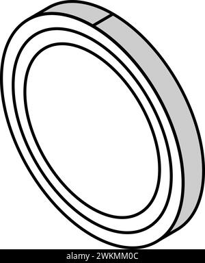 Vektordarstellung des isometrischen Symbols für den Fertigungsingenieur der Schleifscheibe Stock Vektor