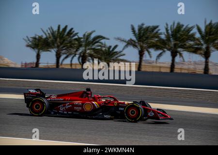 Sakhir, Bahrain, 21. Februar, Charles Leclerc, aus Monaco, tritt für Ferrari an. Wintertests, die Wintertests der Formel-1-Meisterschaft 2024. Quelle: Michael Potts/Alamy Live News Stockfoto