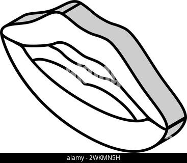 q W Letter Mouth animieren isometrische Iconvektorillustration Stock Vektor