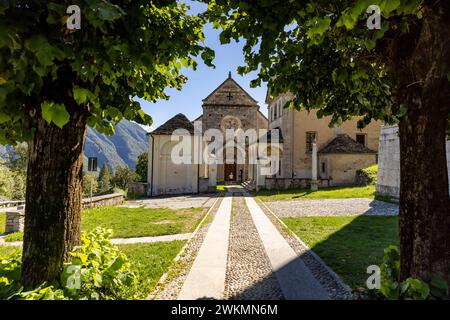 Cravegna ist eine kleine Bergstadt in Italien nahe der Grenze zur Schweiz. Stockfoto