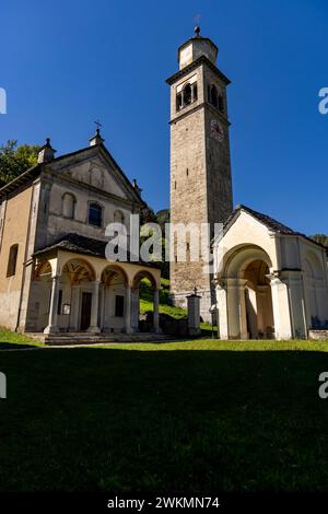 Cravegna ist eine kleine Bergstadt in Italien nahe der Grenze zur Schweiz. Stockfoto