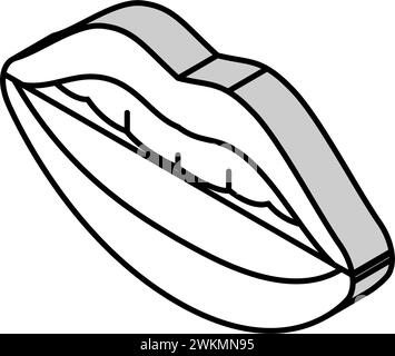 ee Letter Mouth animieren isometrische Iconvektorillustration Stock Vektor