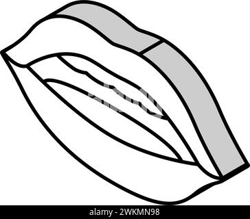 u Letter Mouth animieren isometrische Icon Vektor-Illustration Stock Vektor