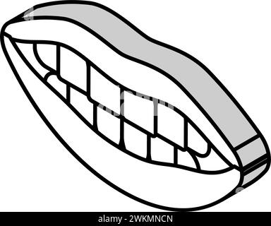 c d g k n s t x y z Buchstabe Mund animieren isometrische Icon Vektor-Illustration Stock Vektor