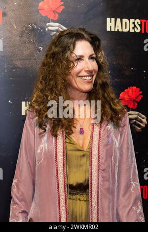 London, 21. Februar 2024, Hadestown Opening Night, Gaynor Faye kommt auf rotem Teppich im Lyric Theatre, Lou Morris/Alamy Live News Stockfoto