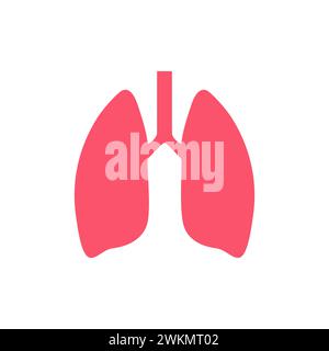 Lunge menschliches Symbol, Atmungssystem gesunde Lunge Anatomie flache medizinische Organ Symbol Stock Vektor