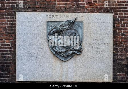 Fort McHenry-Tafel für das Sternenbanner Stockfoto