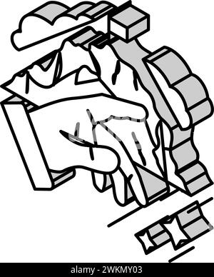 Herausforderung selbst erfolgreich isometrische Iconvektorillustration Stock Vektor