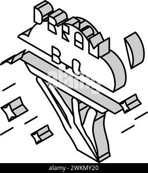 Dream Big Succes Herausforderung isometrische Icon Vektor Illustration Stock Vektor