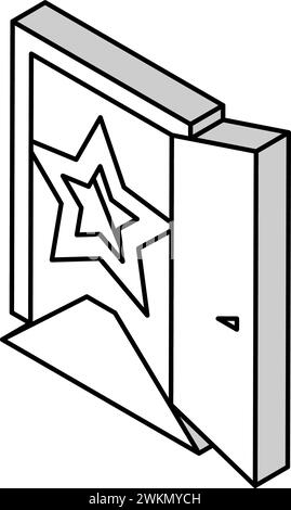 Opportunity Door Succes Challenge Isometrie Vektor Illustration Stock Vektor