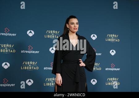 Madrid, Spanien. Februar 2024. Alba Brunet besucht die Premiere von „Sueños de Libertad“ im Kino Palacio de la Prensa am 21. Februar 2024 in Madrid, Spanien. (Foto: Oscar Gonzalez/SIPA USA) (Foto: Oscar Gonzalez/SIPA USA) Credit: SIPA USA/Alamy Live News Stockfoto