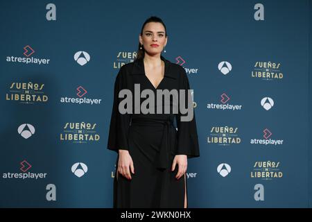 Madrid, Spanien. Februar 2024. Alba Brunet besucht die Premiere von „Sueños de Libertad“ im Kino Palacio de la Prensa am 21. Februar 2024 in Madrid, Spanien. (Foto: Oscar Gonzalez/SIPA USA) (Foto: Oscar Gonzalez/SIPA USA) Credit: SIPA USA/Alamy Live News Stockfoto