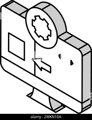 Isometrische Symbolvektorgrafik der Mikrocontroller-Programmierelektronik Stock Vektor