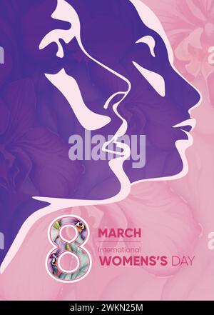 Wir feiern den Internationalen Frauentag mit Orchideen Stock Vektor