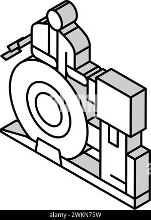 Bremsprüfung Flugzeug Isometrisches Symbol Vektorillustration Stock Vektor