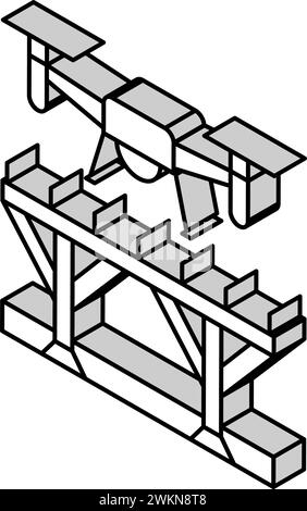 Isometrisches Symbol für die Brückeninspektion der Drohne Vektorillustration Stock Vektor