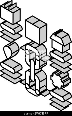 Isometrische Symbolvektorgrafik des Logistikmanagers für Supply Chain Planning Stock Vektor