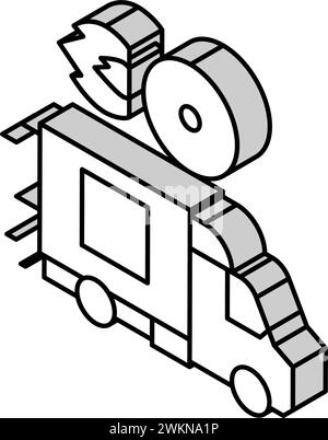 Last Mile Delivery Logistic Manager Isometrische Symbolvektorillustration Stock Vektor