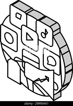 Social-Media-Tools Isometrische Symbolvektorillustration Stock Vektor