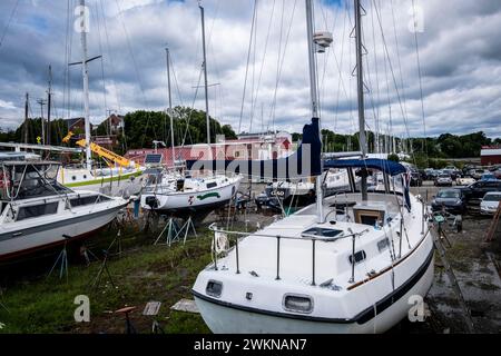 Boote am Port Terminal Rockland, Maine, USA Stockfoto