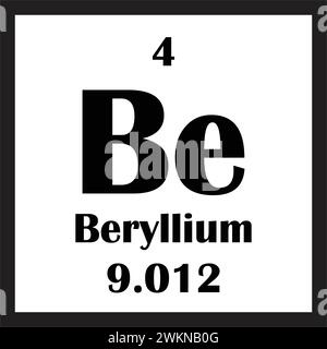 Beryllium chemisches Element Symbol Vektor Illustration Design Stock Vektor