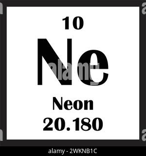 Neon Chemical Element Symbol Vektor Illustration Design Stock Vektor