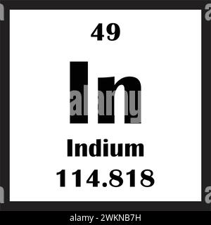Indium chemisches Element Symbol Vektor Illustration Design Stock Vektor