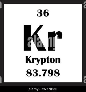 Krypton chemische Element Symbol Vektor Illustration Design Stock Vektor