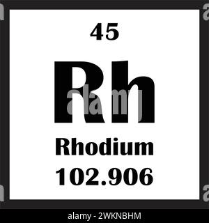 Rhodium chemisches Element Icon Vektor Illustration Design Stock Vektor