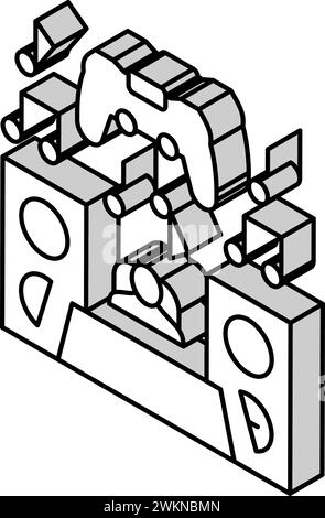 Sound Design Spielentwicklung isometrische Icon Vektor Illustration Stock Vektor