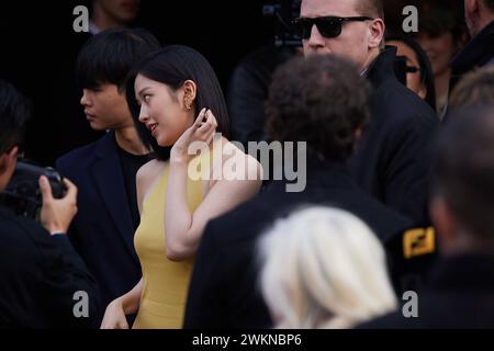 News - FENDI - FW 24-25 - Prominente und Street-Style an Ju-Jin besucht die Fendi Fashion Show während der Milan Fashion Week Womenswear Herbst/Winter 2024 - 2025 am 21. Februar 2024 in Mailand. Foto: Cinzia Camela. Mailand Via Solari Italien Copyright: XCinziaxCamelax/xLiveMediax LPN 1245448 Stockfoto