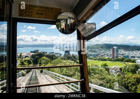 Blick über die Stadt Wellington von der Cable Car, Neuseeland Stockfoto