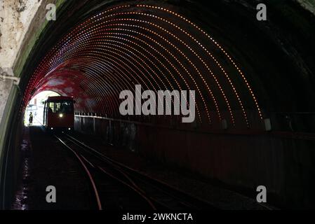 Blick auf den Cable Car Tunnel, Wellington, Neuseeland Stockfoto