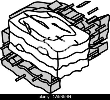 Baklava Gebäck griechische Küche isometrische Icon Vektor Illustration Stock Vektor