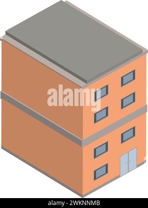 Farbiges isometrisches Gebäudesymbol Vektor Stock Vektor