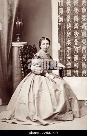 1866 Porträt von Jane Elizabeth „Jennie“ Faulding (1843–1904), britischer Pioniermissionarin in China mit der China Inland Mission. Miss Faulding heiratete später den Gründer der Mission, James Hudson Taylor, nach dem Tod seiner ersten Frau, Maria Jane Dyer. Stockfoto