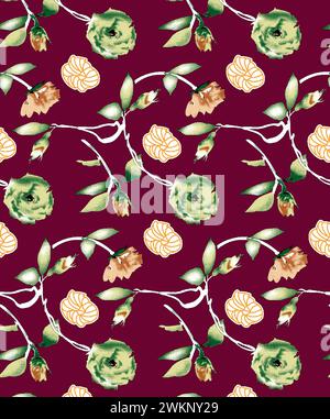 Mehrfarbig dekorierte Handzeichnung gerendert gezeichnet ornamental auf dem gesamten Basishintergrund Wiederholungsmuster geometrische Textur Grenze ethnischer Stamm erstellen Stock Vektor