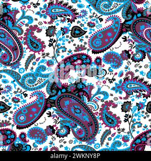 Mehrfarbig dekorierte Handzeichnung gerendert gezeichnet ornamental auf dem gesamten Basishintergrund Wiederholungsmuster geometrische Textur Grenze ethnischer Stamm erstellen Stock Vektor