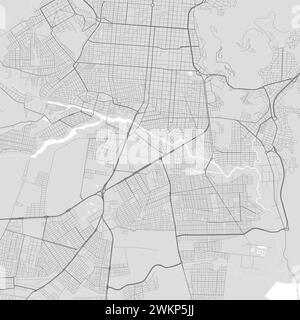 Karte von Salta City, Argentinien. Städtisches schwarz-weißes Poster. Straßenkarten-Bild mit Ansicht der Großstadtregion. Stock Vektor