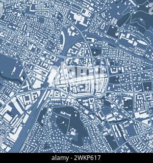 Blaue Winterthur Karte, Schweiz. Vektor Stadtstraetmap, Gemeindegebiet. Stock Vektor