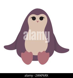 Niedlicher kleiner Pinguin sitzt. Vektorillustration im Cartoon-Stil isoliert auf einem weißen Hintergrund. Stock Vektor