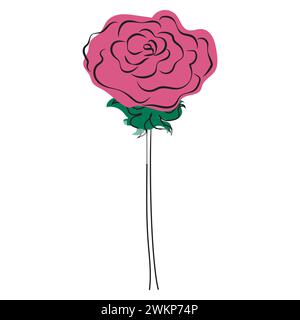 Minimalistische Illustration. Die Umrisse einer Blume in einfacher Form. Vektorillustration isoliert auf weißem Hintergrund. Stock Vektor