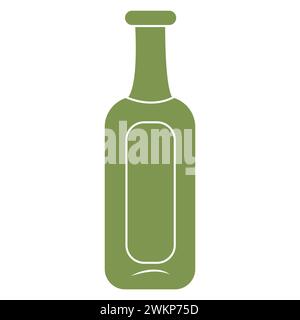 Flasche für verschiedene Flüssigkeiten und Öle. Einfaches Symbol im Doodle-Stil. Vektorillustration isoliert auf weißem Hintergrund. Stock Vektor