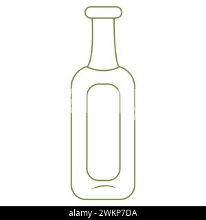 Flasche für verschiedene Flüssigkeiten und Öle. Einfaches Symbol im Doodle-Stil. Vektorillustration isoliert auf weißem Hintergrund. Stock Vektor