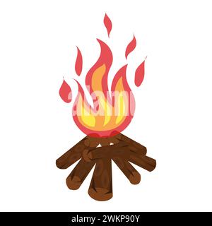 Lagerfeuer im Cartoon-Stil. Vektorabbildung. Stock Vektor